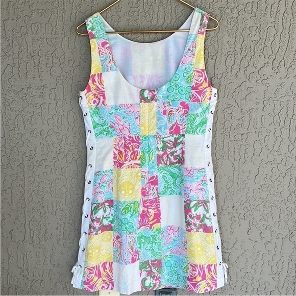 Lilly Pulitzer Multi State Patch Patchwork Print Sleeveless Delia Shift Dress - Picture 4 of 14